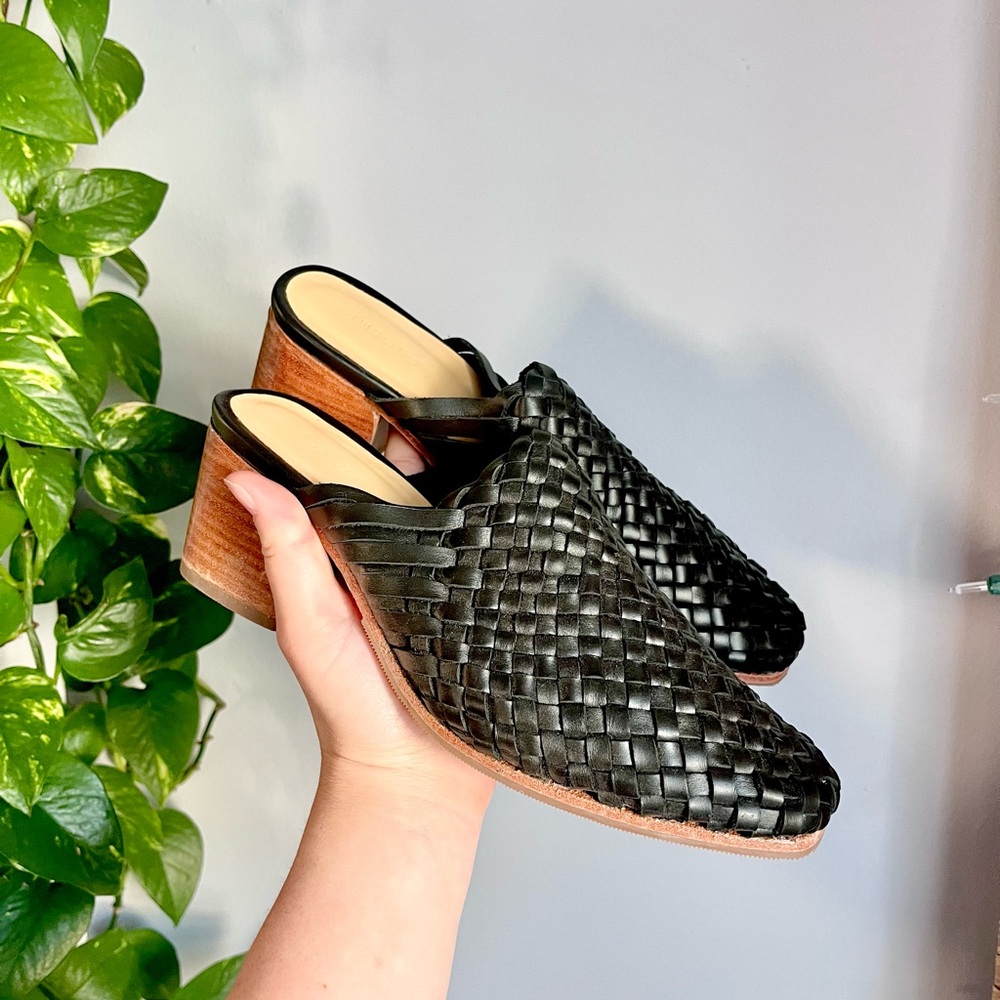 Nisolo Black Woven Leather Mules